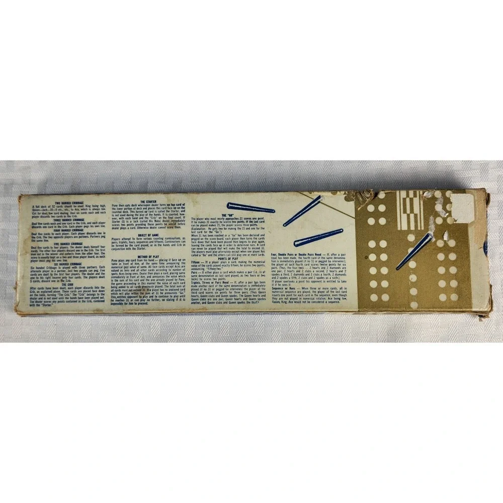 Vintage Baron Cribbage 2 Player Wood Board NO. 5-1062/100 Original Box‎